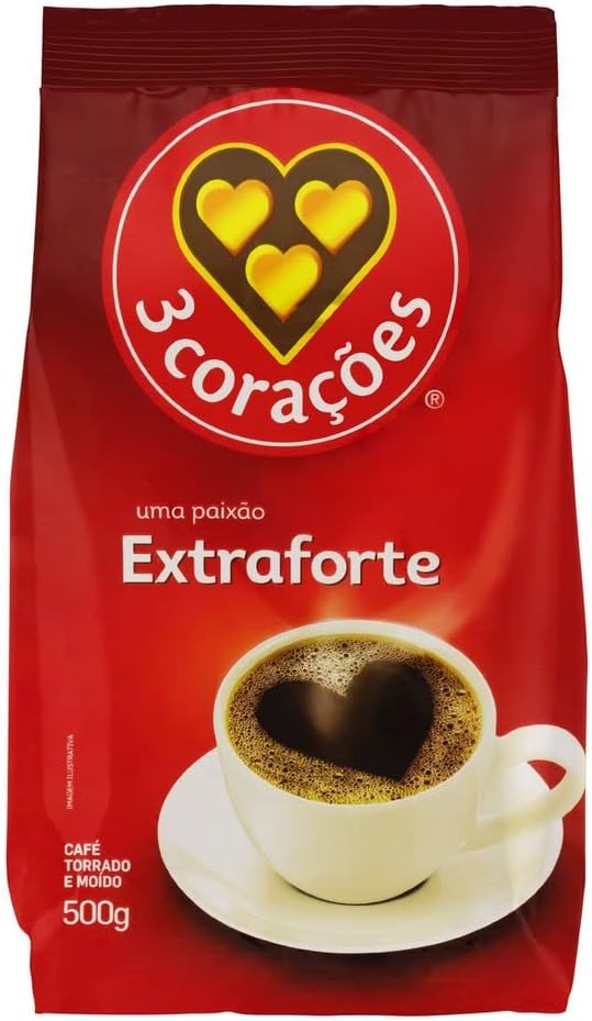 3 Corações Café Torrado E Moído Extra Forte Pacote 500G
