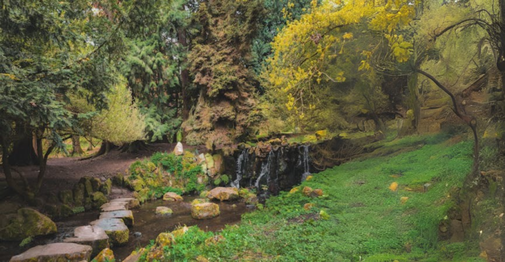 Áreas de Relaxamento com Pedras de Rio