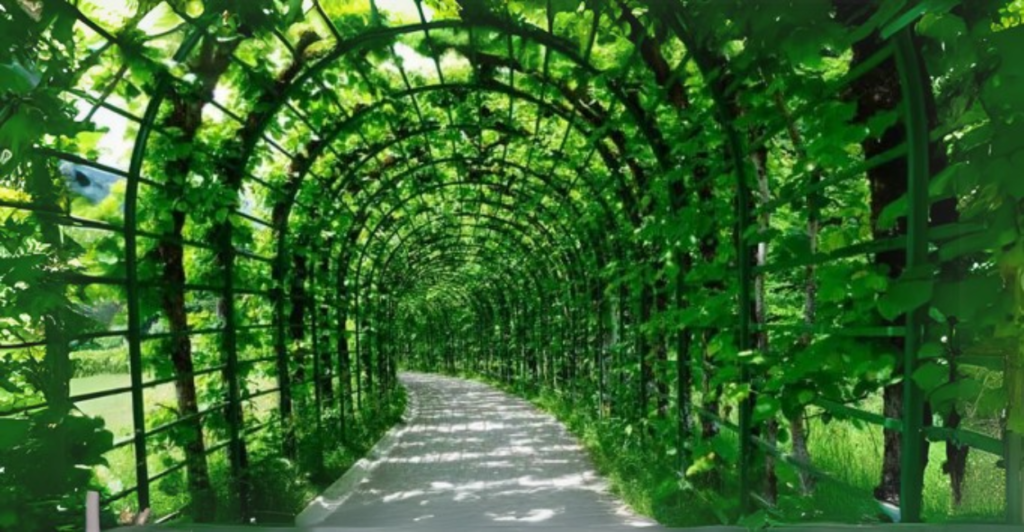 Arcos e Túneis Verdes com Treliças